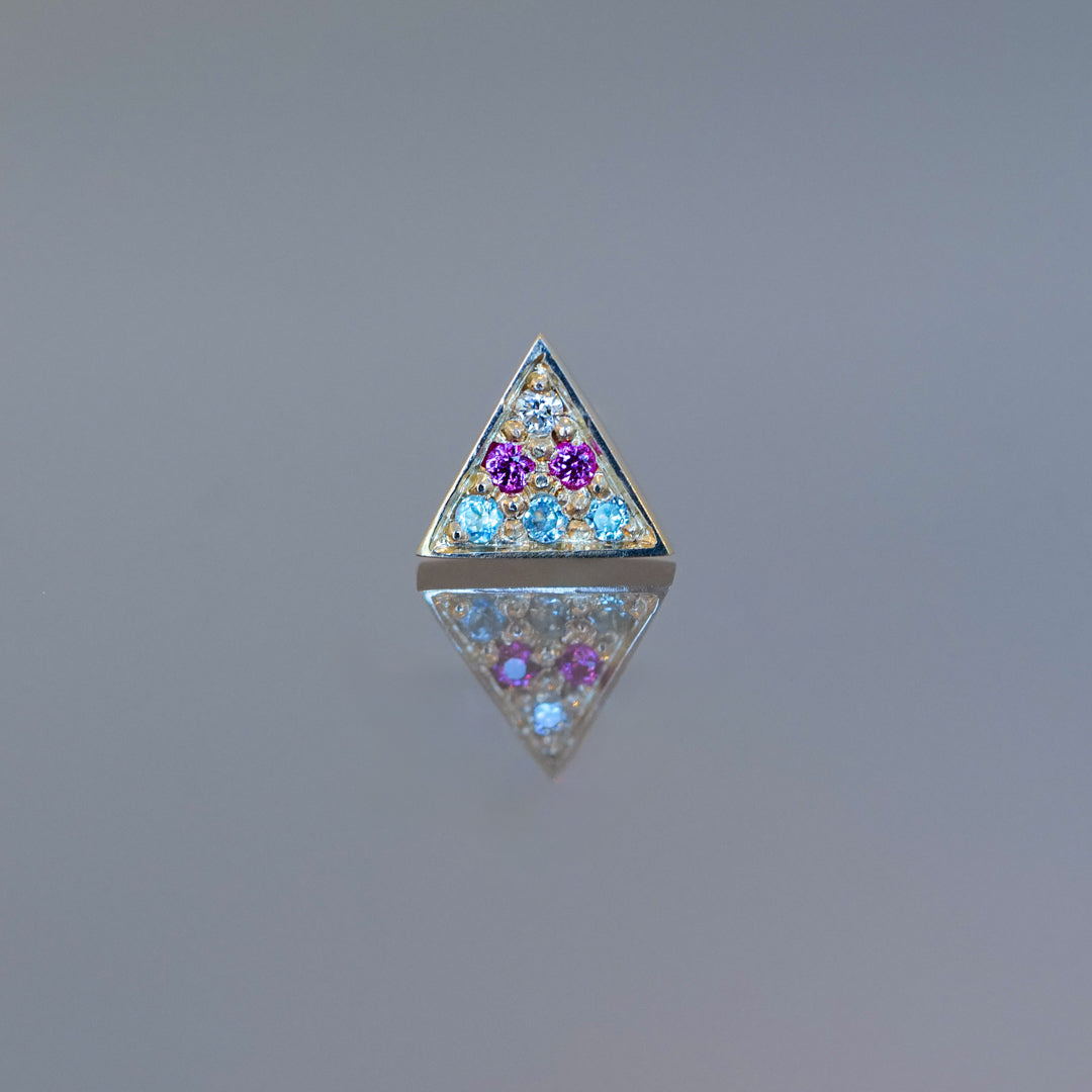 Trans Flag Triangle Stud