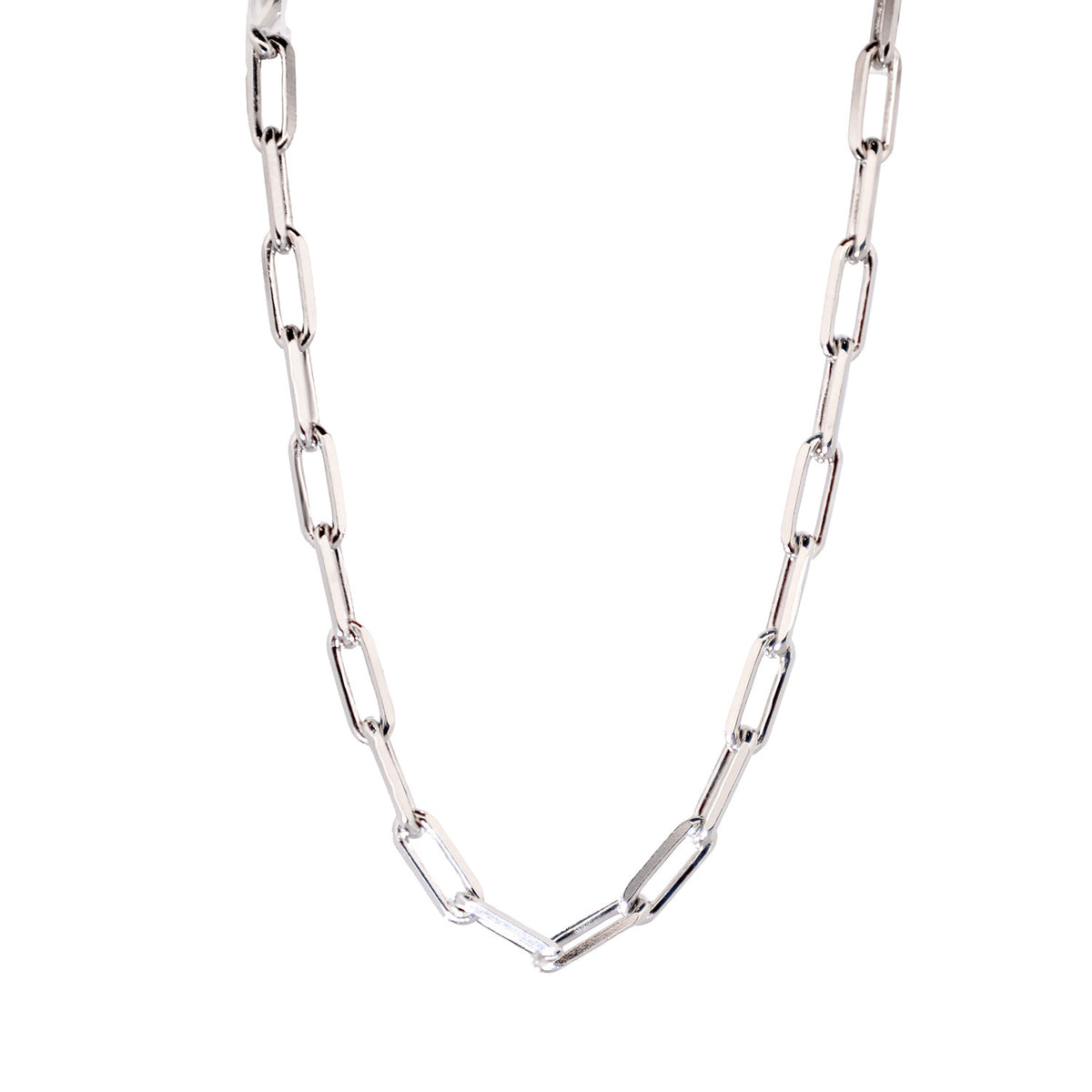 Fiat Lux Classic Paperclip Chain (S) in sterling silver with elongated rectangular links.