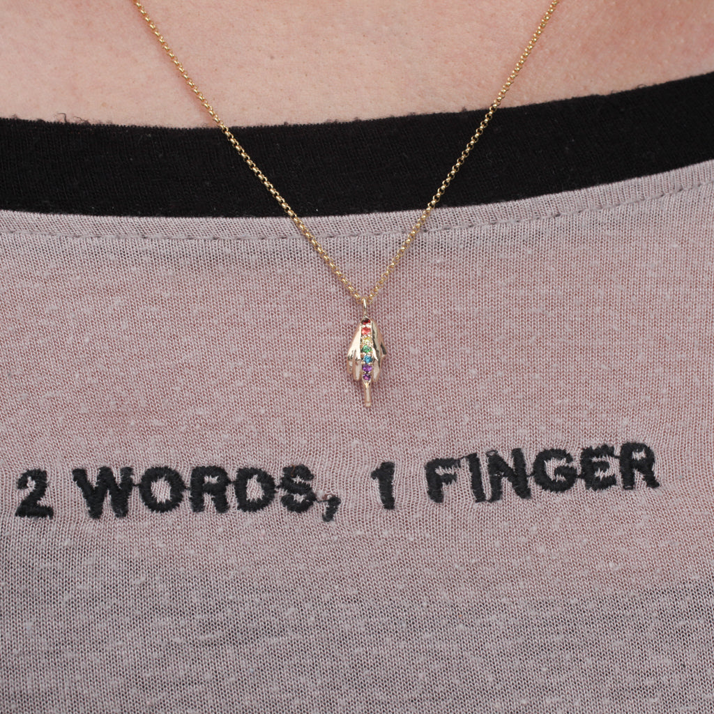 Pride Rainbow FU Necklace