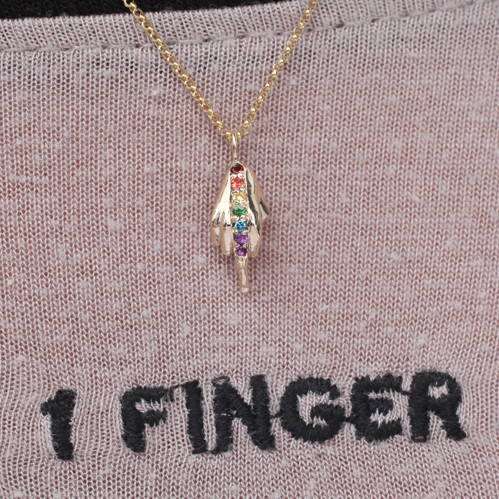 Pride Rainbow FU Necklace