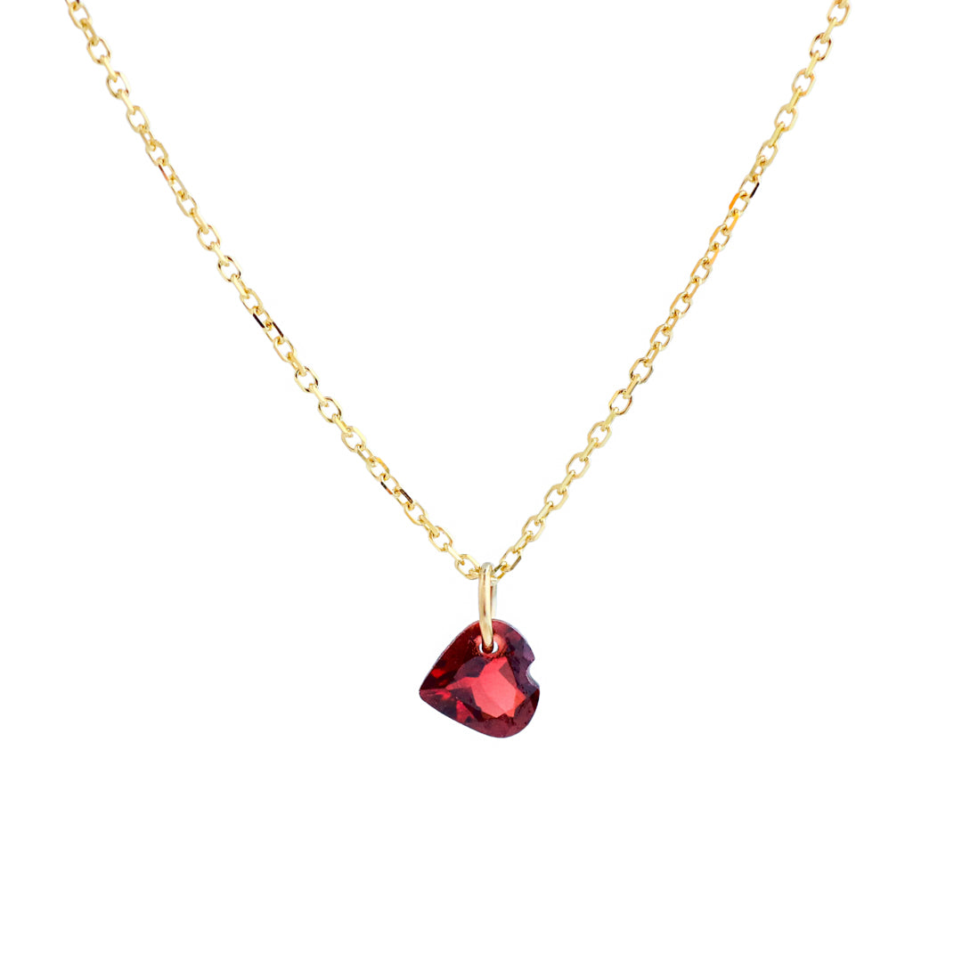 Petit Coeur Necklace - Garnet