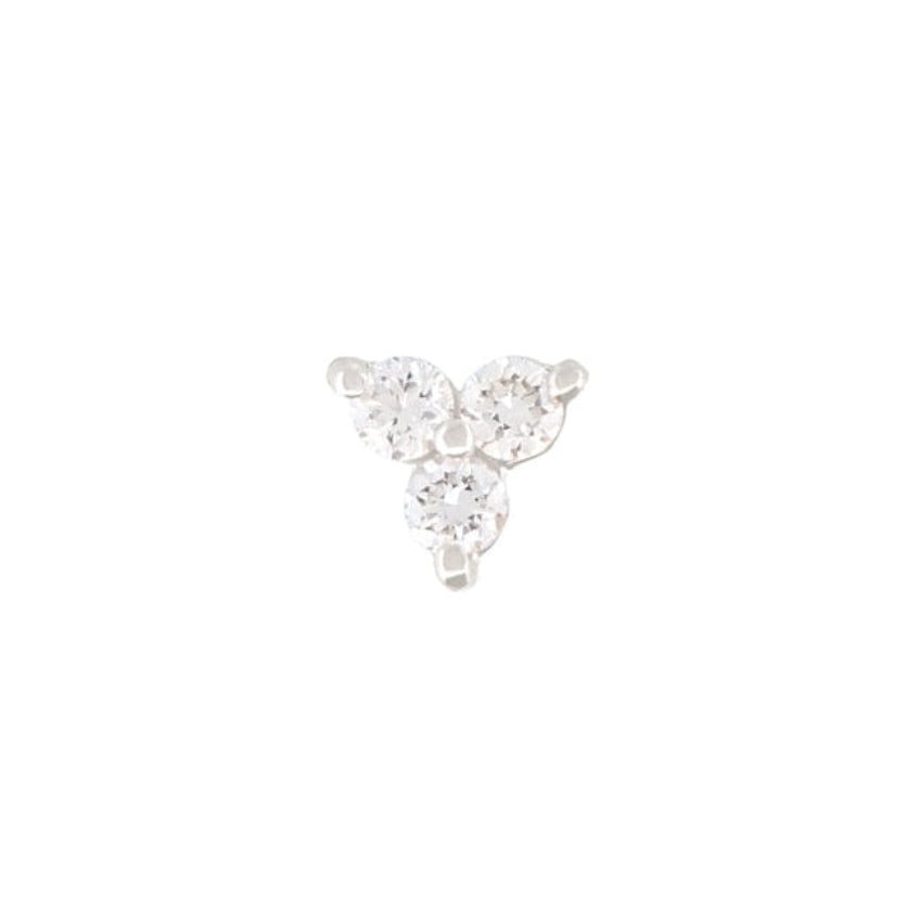 Fiat Lux 3 Gem Cluster - White Diamond (1.25mm) featuring three small white diamonds in 14K gold, in a triangular cluster.