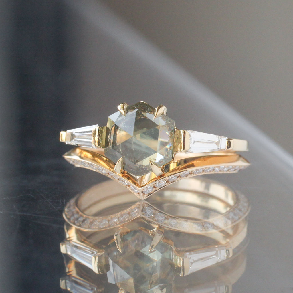 rose cut sapphire ring