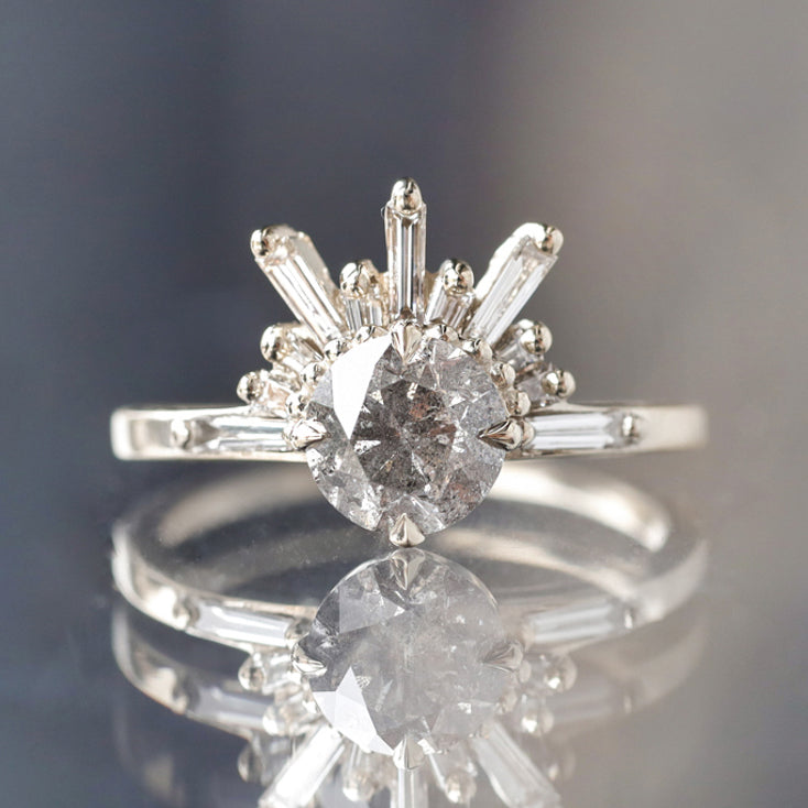 Demi Feu Ring - Salt & Pepper Diamond (1.20ct)
