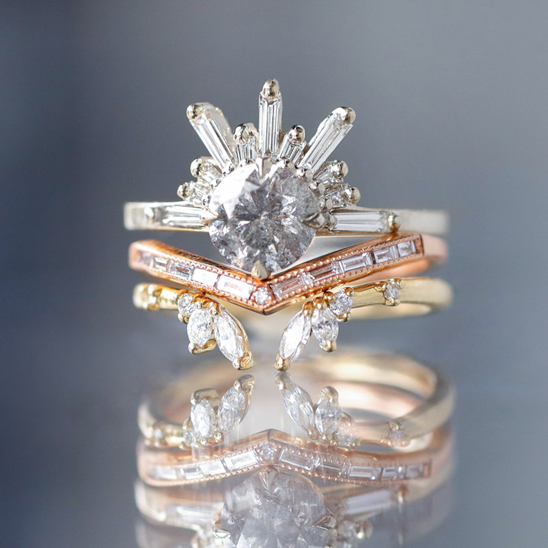 Demi Feu Ring - Salt & Pepper Diamond (1.20ct)