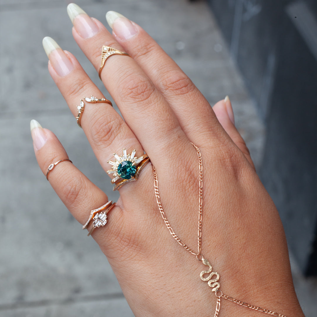 Grande Demi Feu Ring - Peacock Green Sapphire (2.01ct)