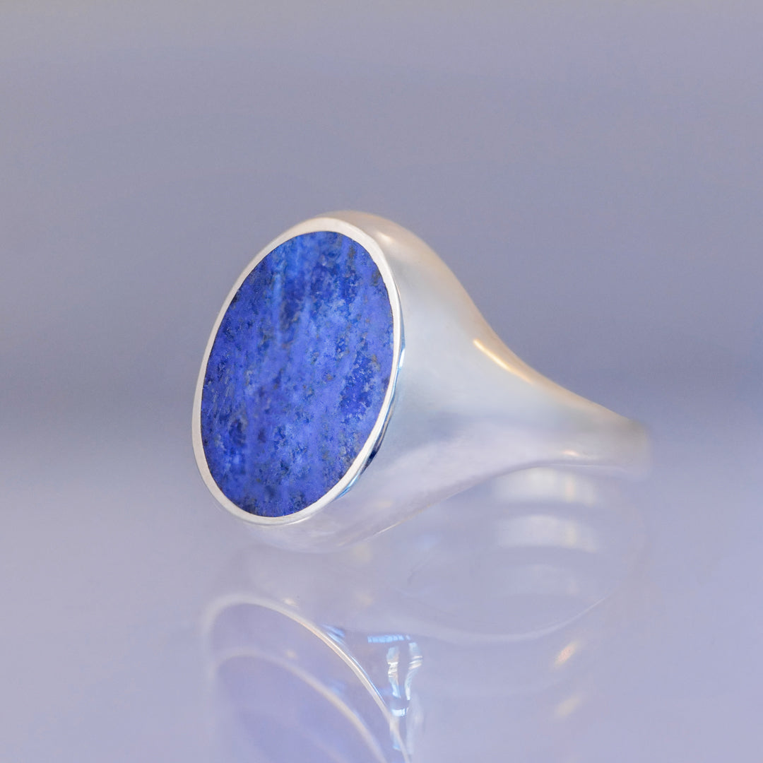 Oval Inlay Signet Ring