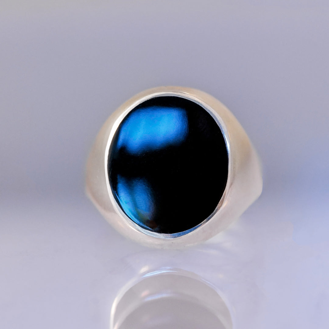 Oval Inlay Signet Ring