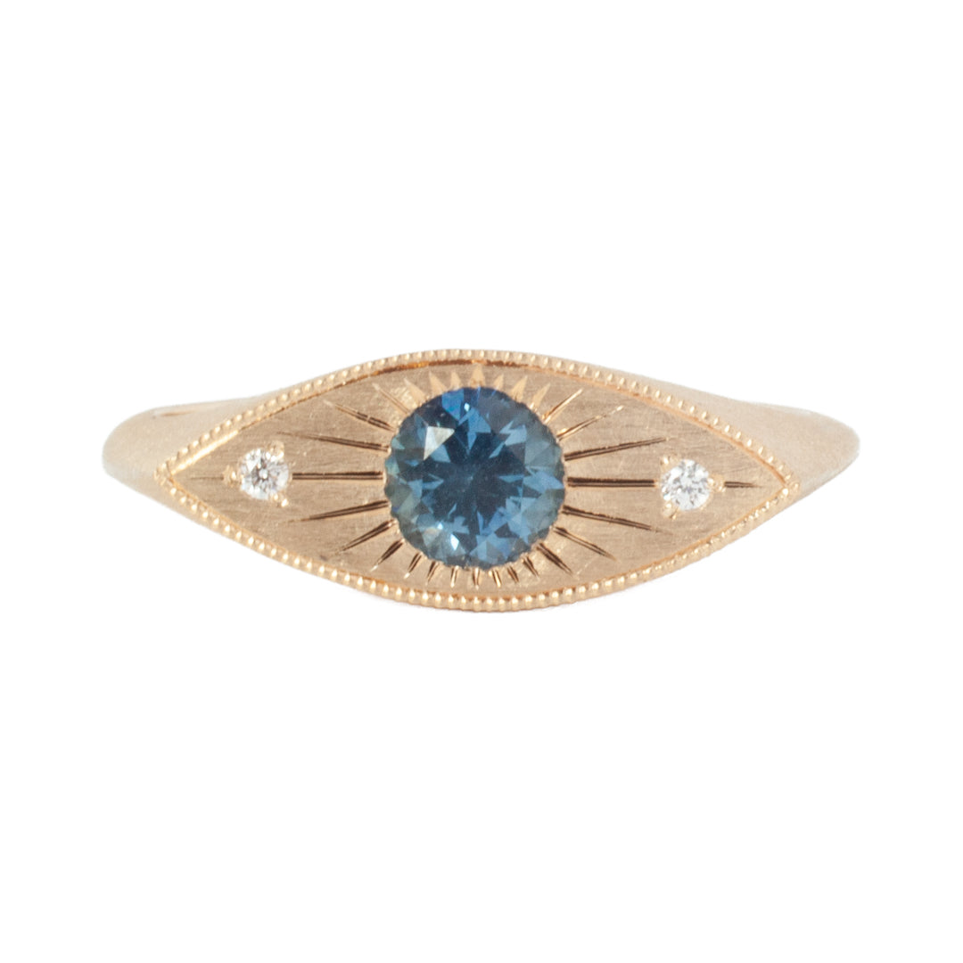 Petite Brilliant Third Eye Ring - Sapphire