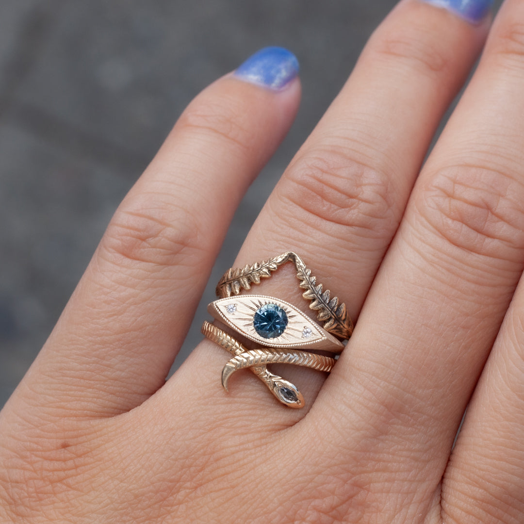 Petite Brilliant Third Eye Ring - Sapphire