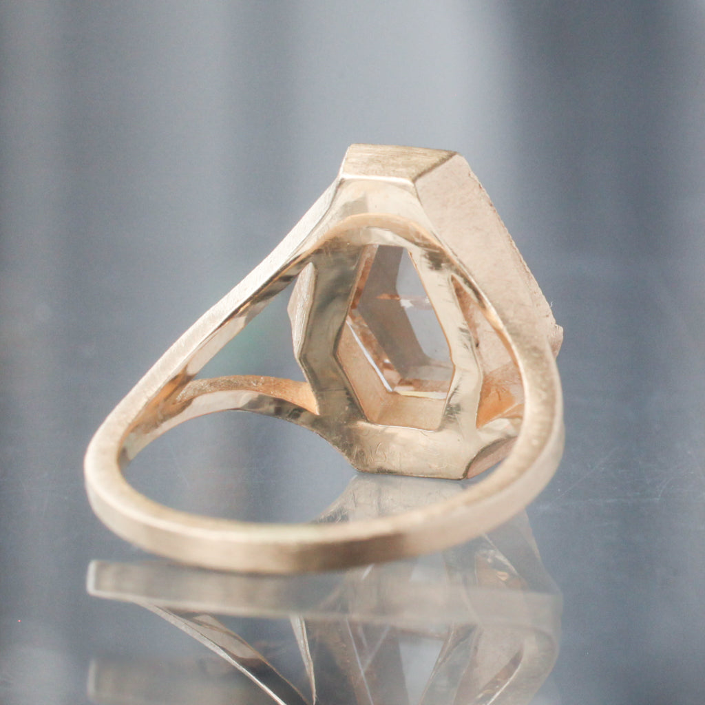 Phoebe Ring - Champagne Shield Portrait Cut Diamond