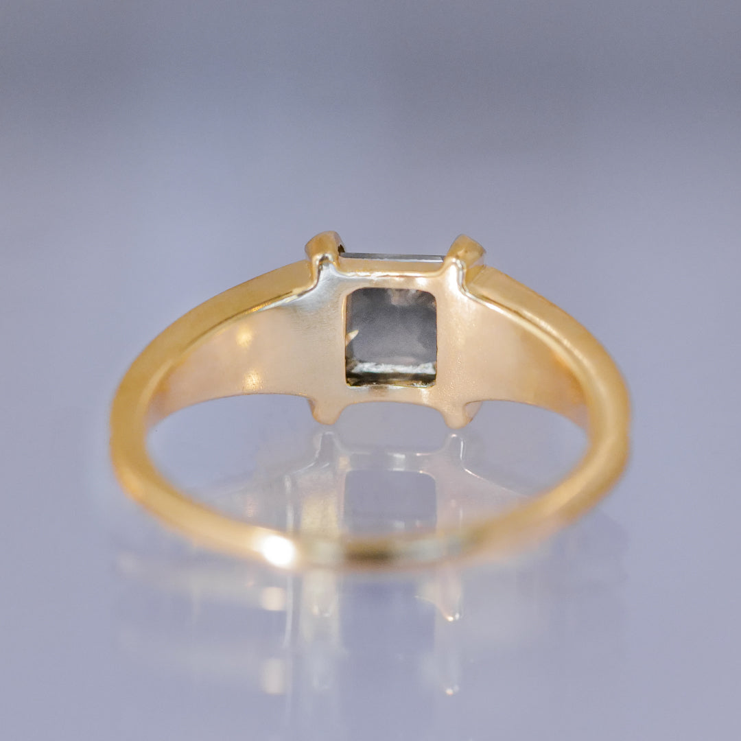 Solitaire Temple Ring - Sepia Grey Diamond (1.25ct)