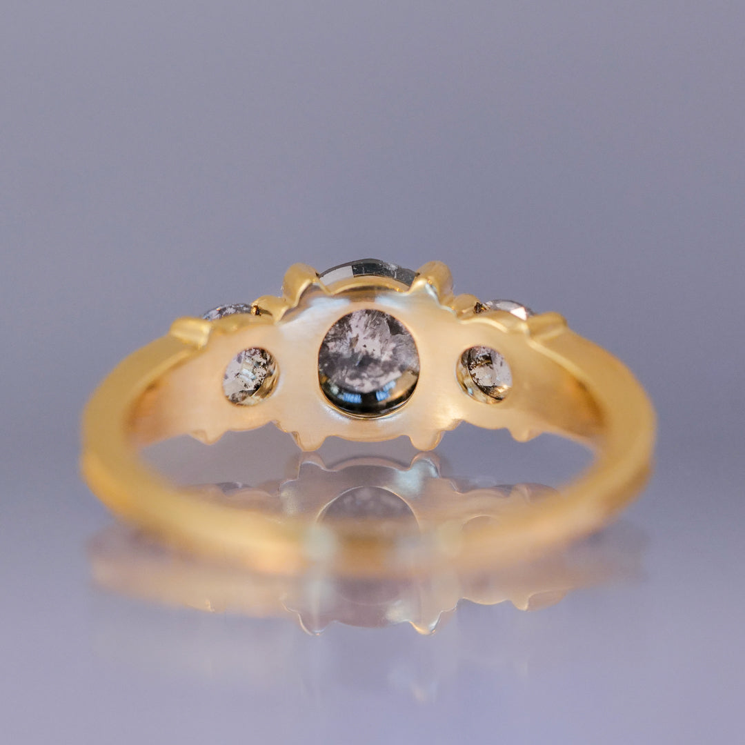 Grande Temple Ring - Salt & Pepper Diamond (.98ct)
