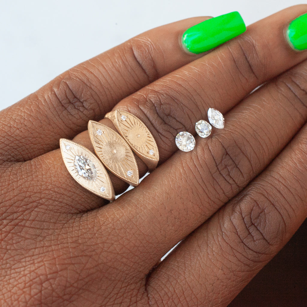 Third Eye Ring - Antique Old European Cut Diamond (.49ct)