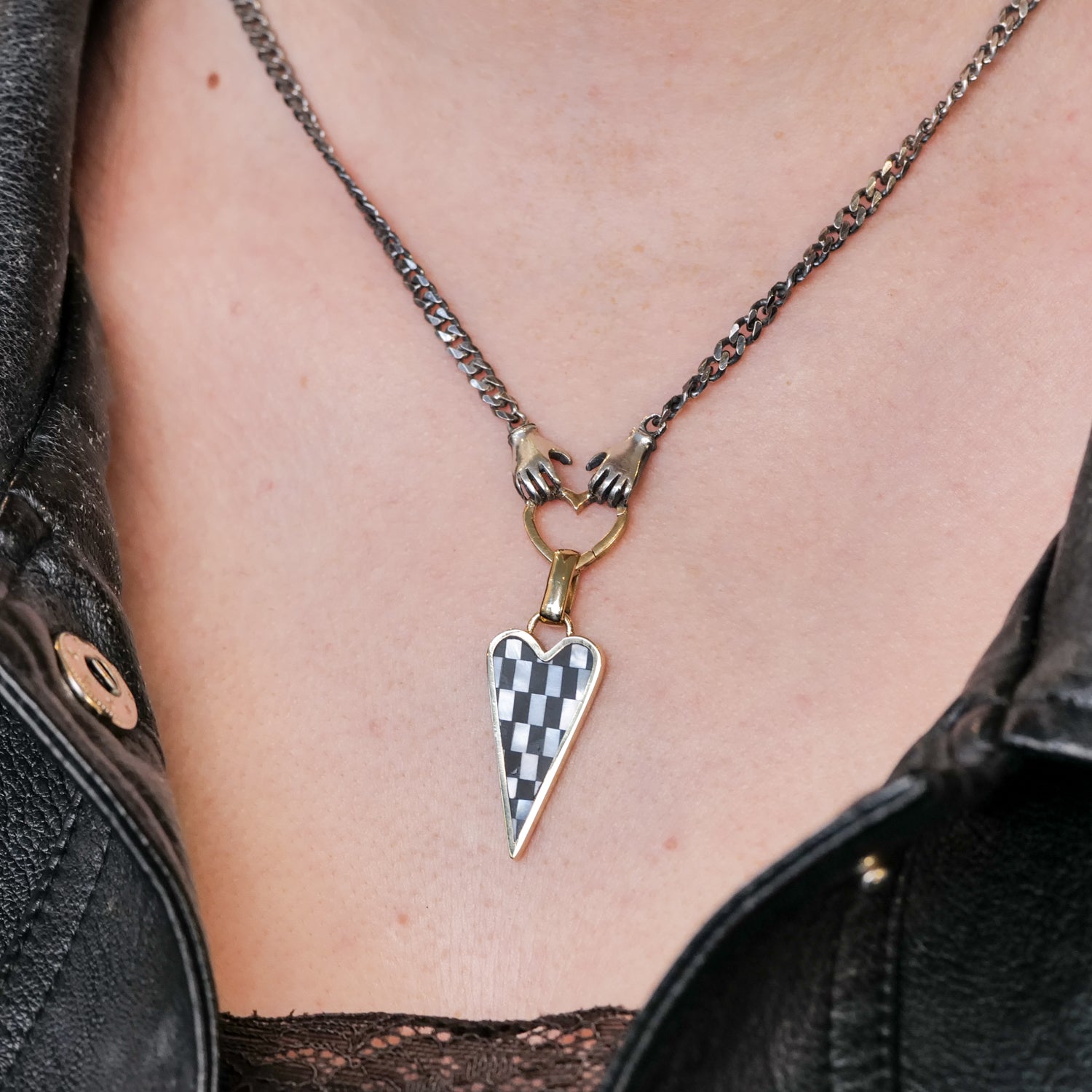 Punk Heart Checkerboard Charm