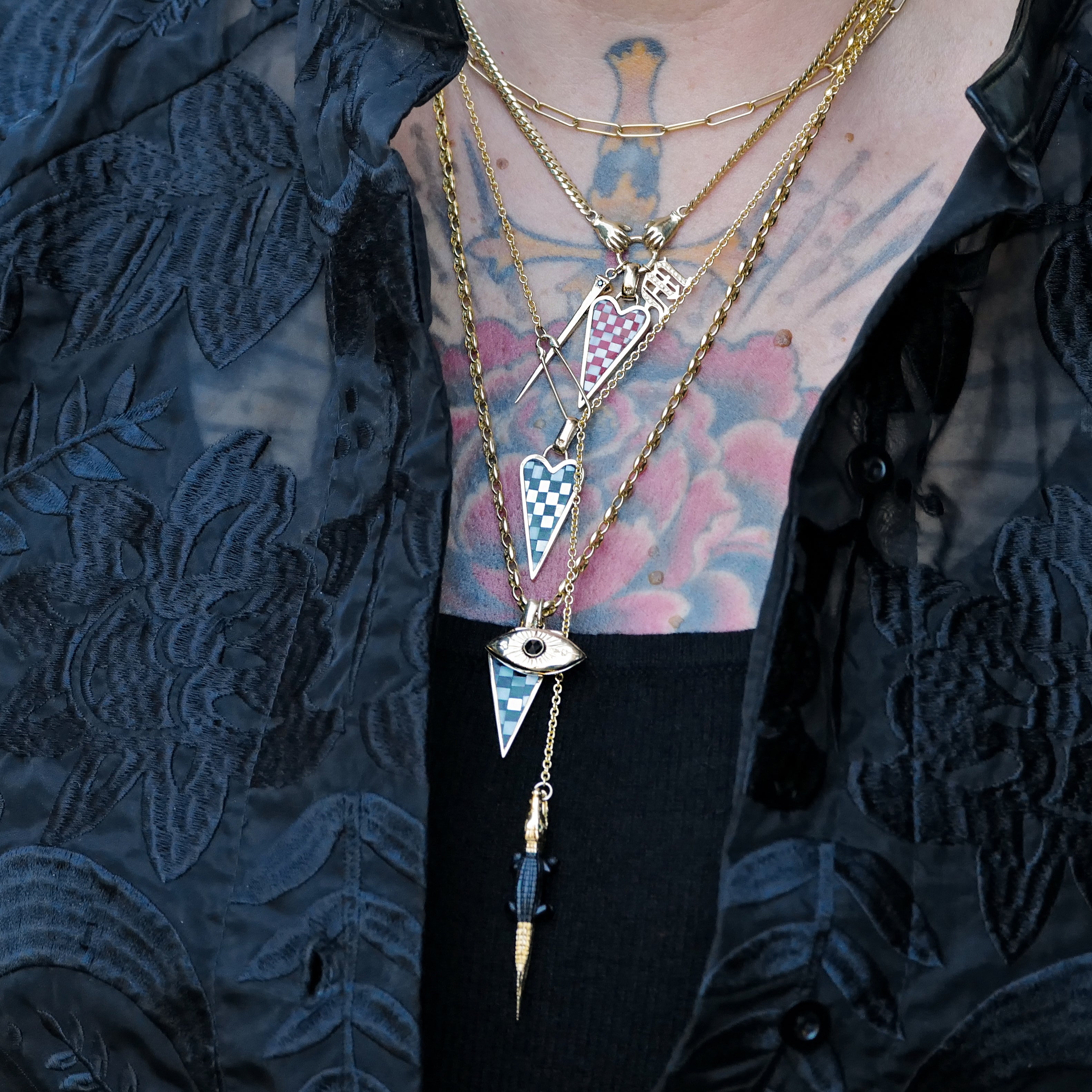 Punk Heart Checkerboard Charm