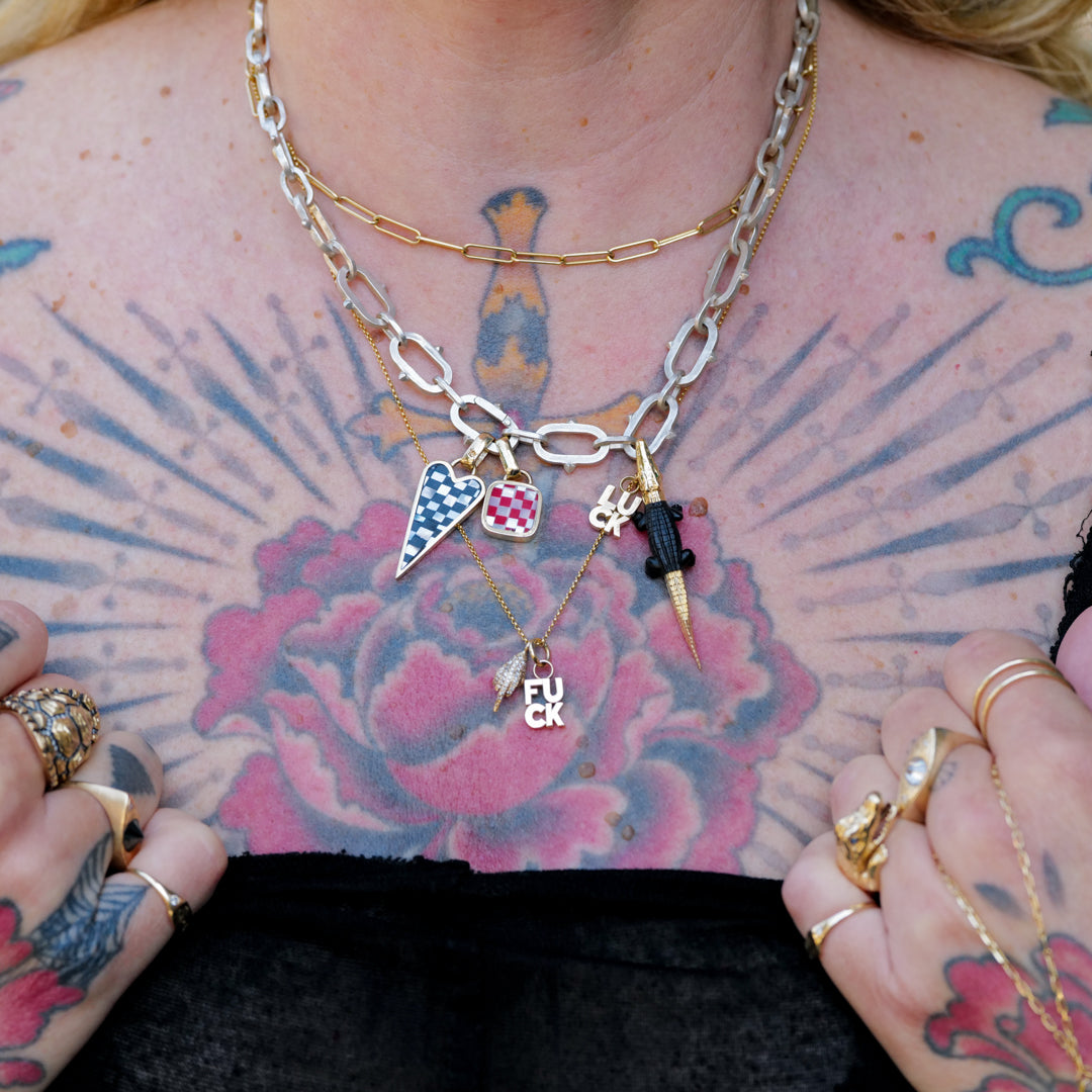 Punk Heart Checkerboard Charm