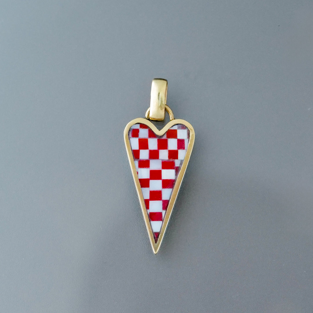 Punk Heart Checkerboard Charm