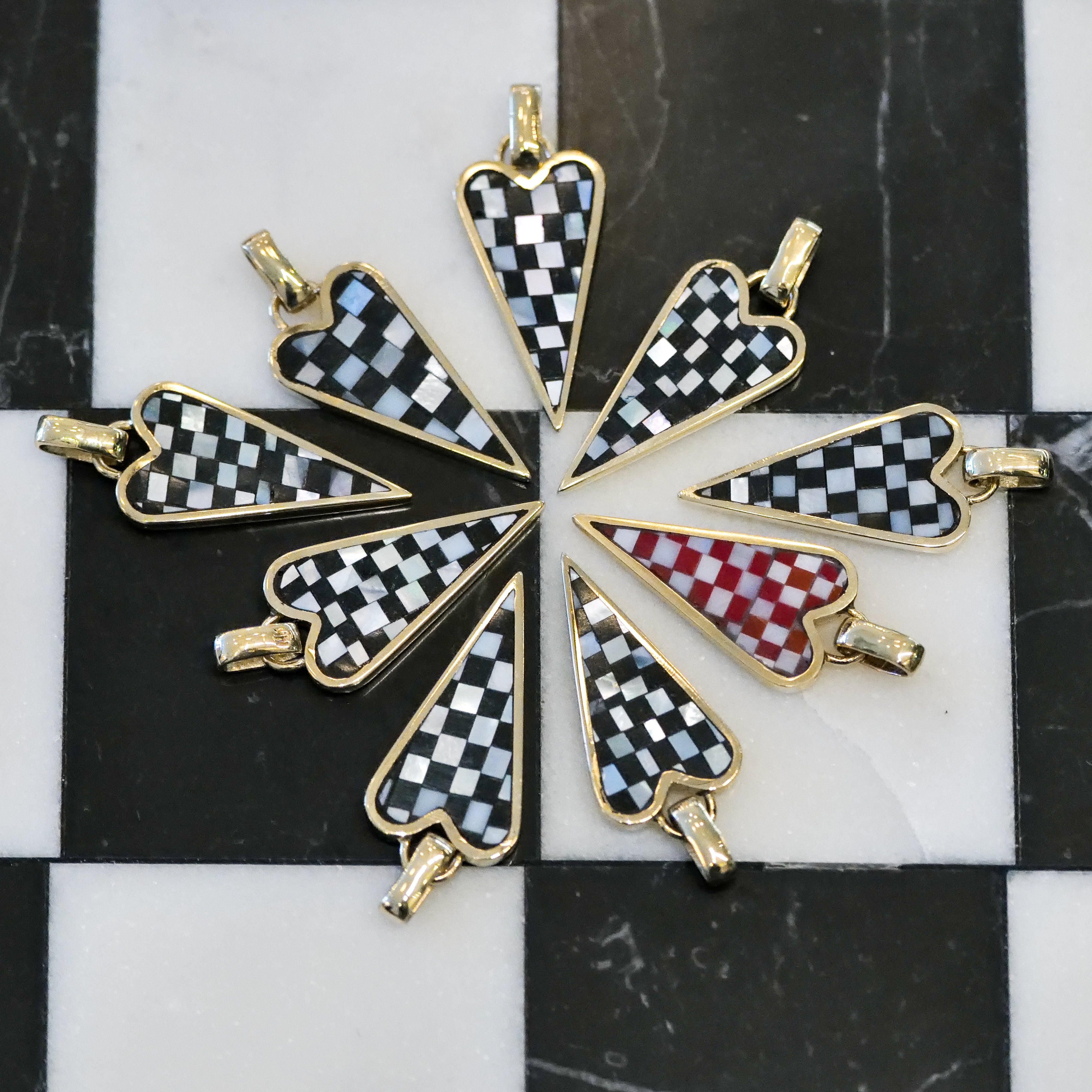 Punk Heart Checkerboard Charm