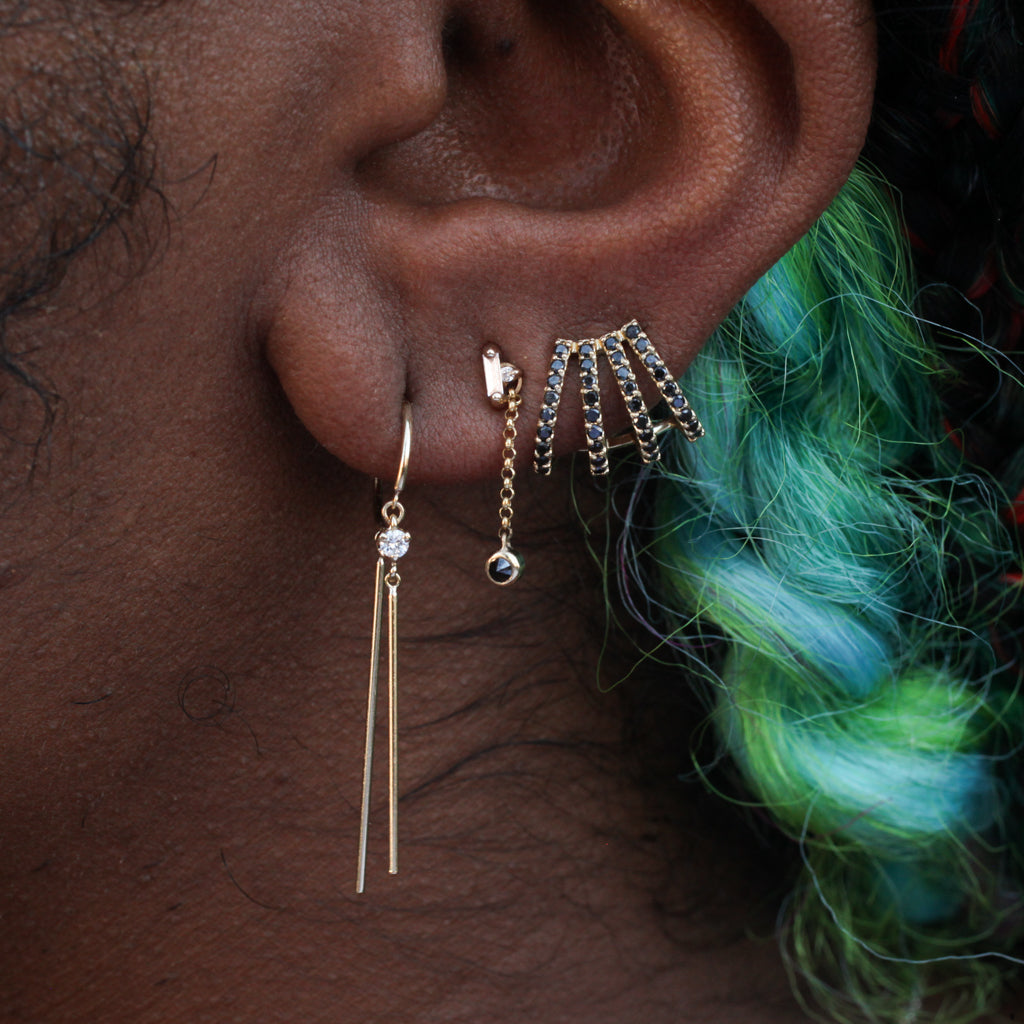 Four Strand Cuff Earring - Diamond