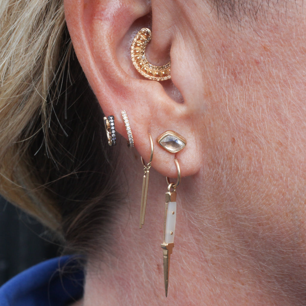 Double Illusion Huggie Clicker Earring