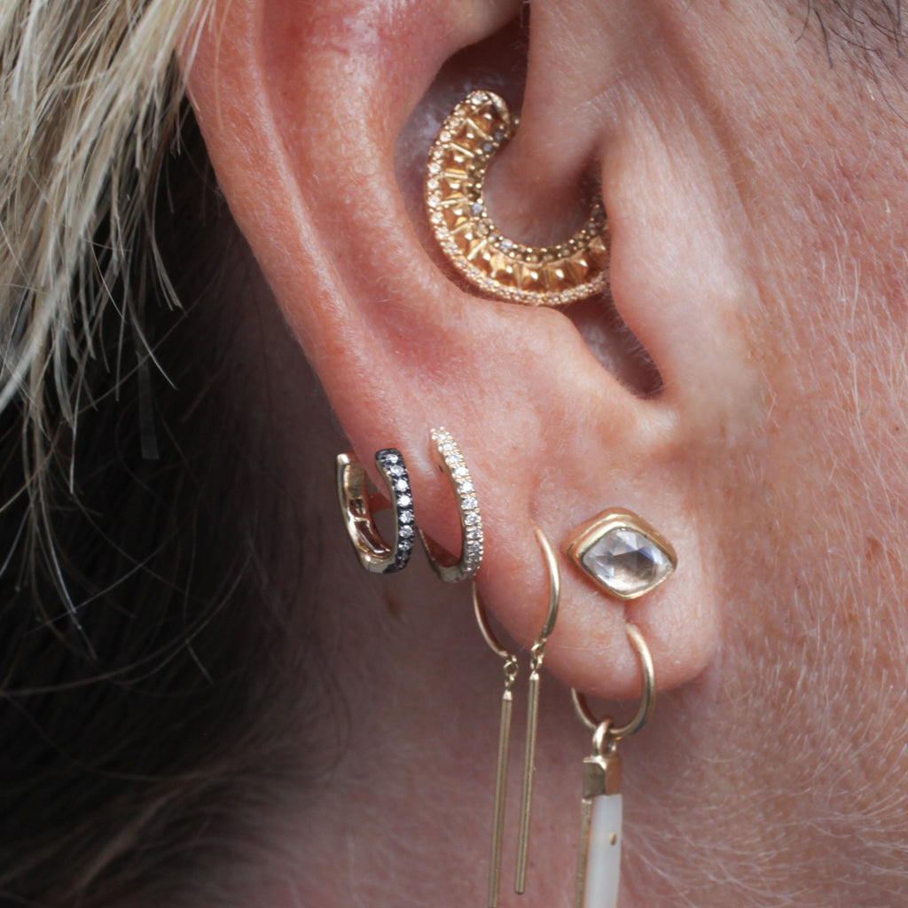 Double Illusion Huggie Clicker Earring