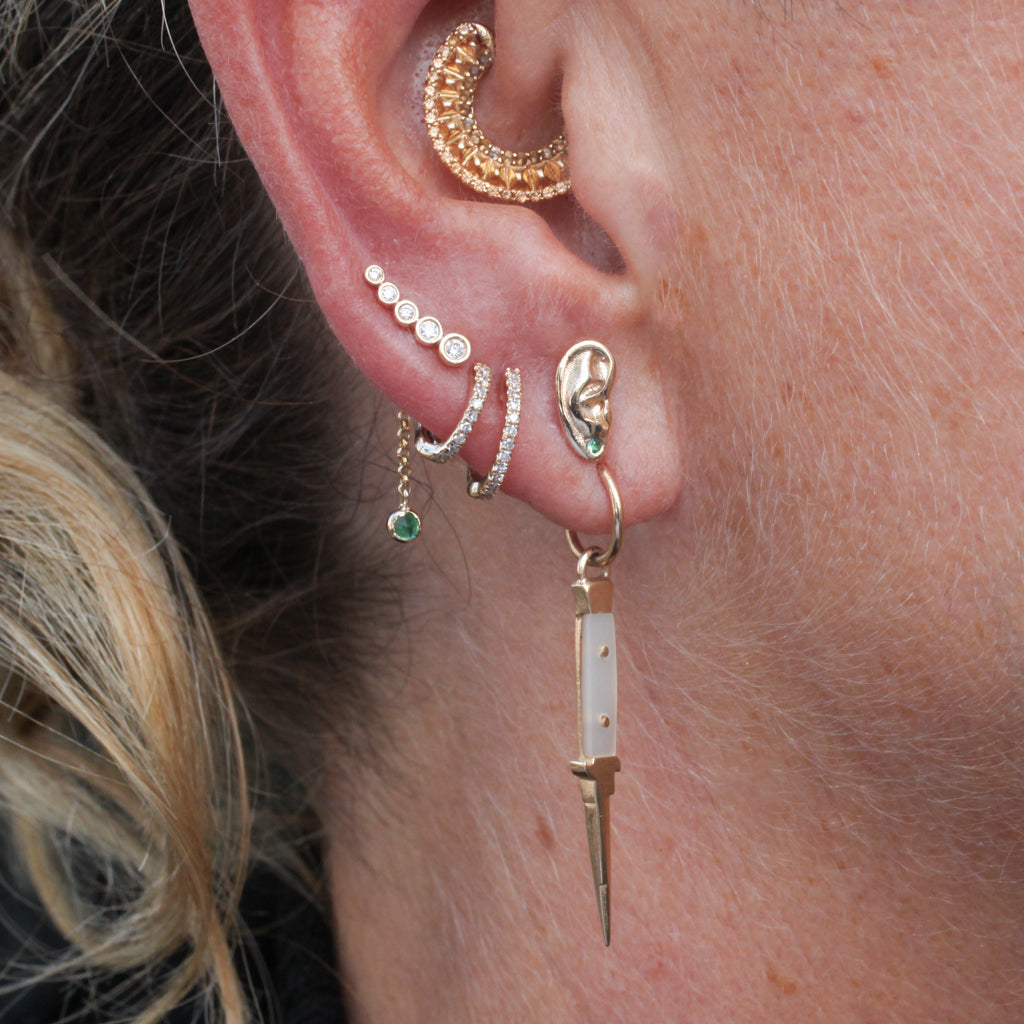 Double Illusion Huggie Clicker Earring