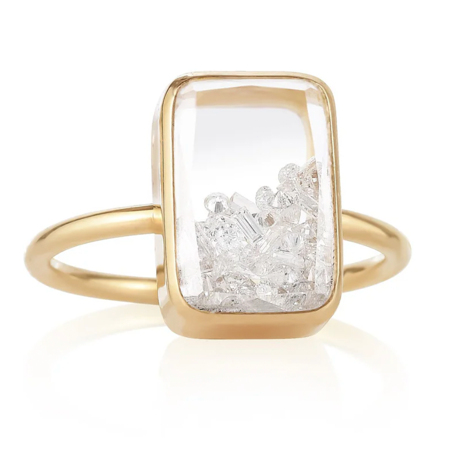 Ten Fourteen Petite Shaker Ring - White Diamond