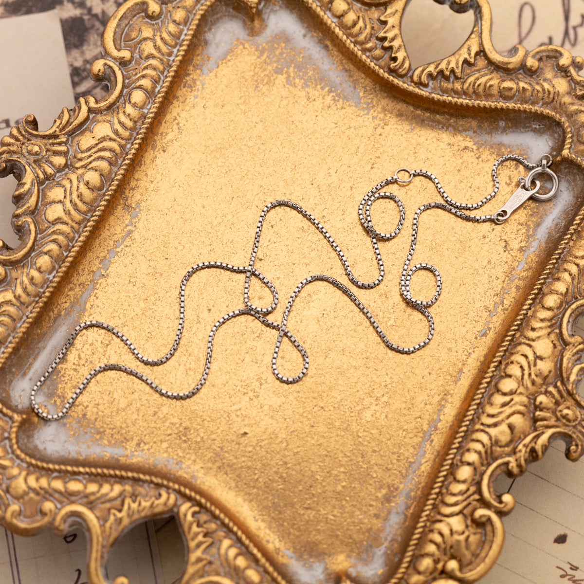 Vintage Platinum Box Chain