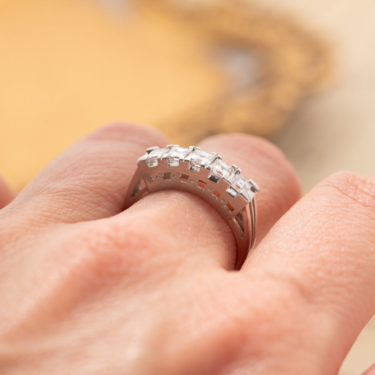 Vintage 5 Carré Cut Diamond Band - 4.7mm