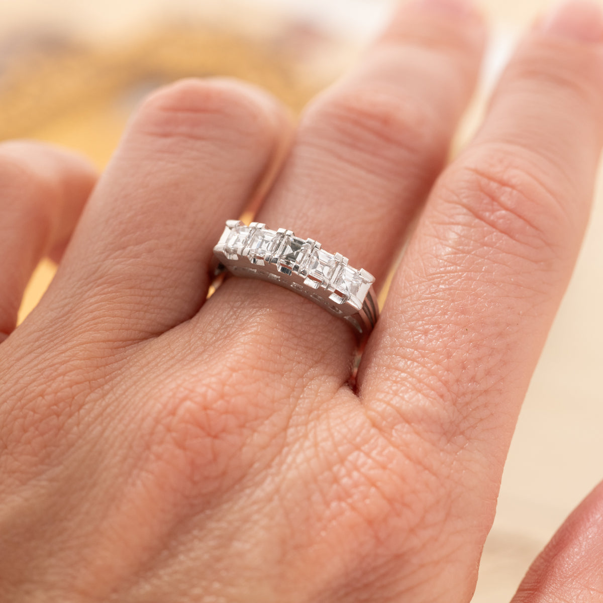 Vintage 5 Carré Cut Diamond Band - 4.7mm