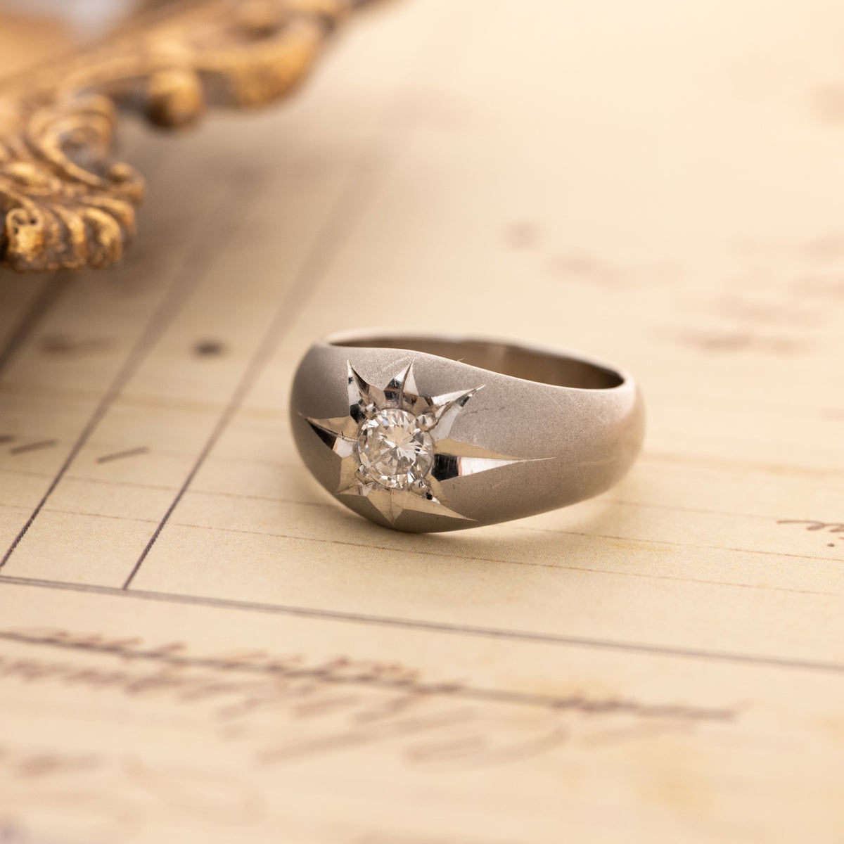 Vintage Domed Star Set Diamond Ring