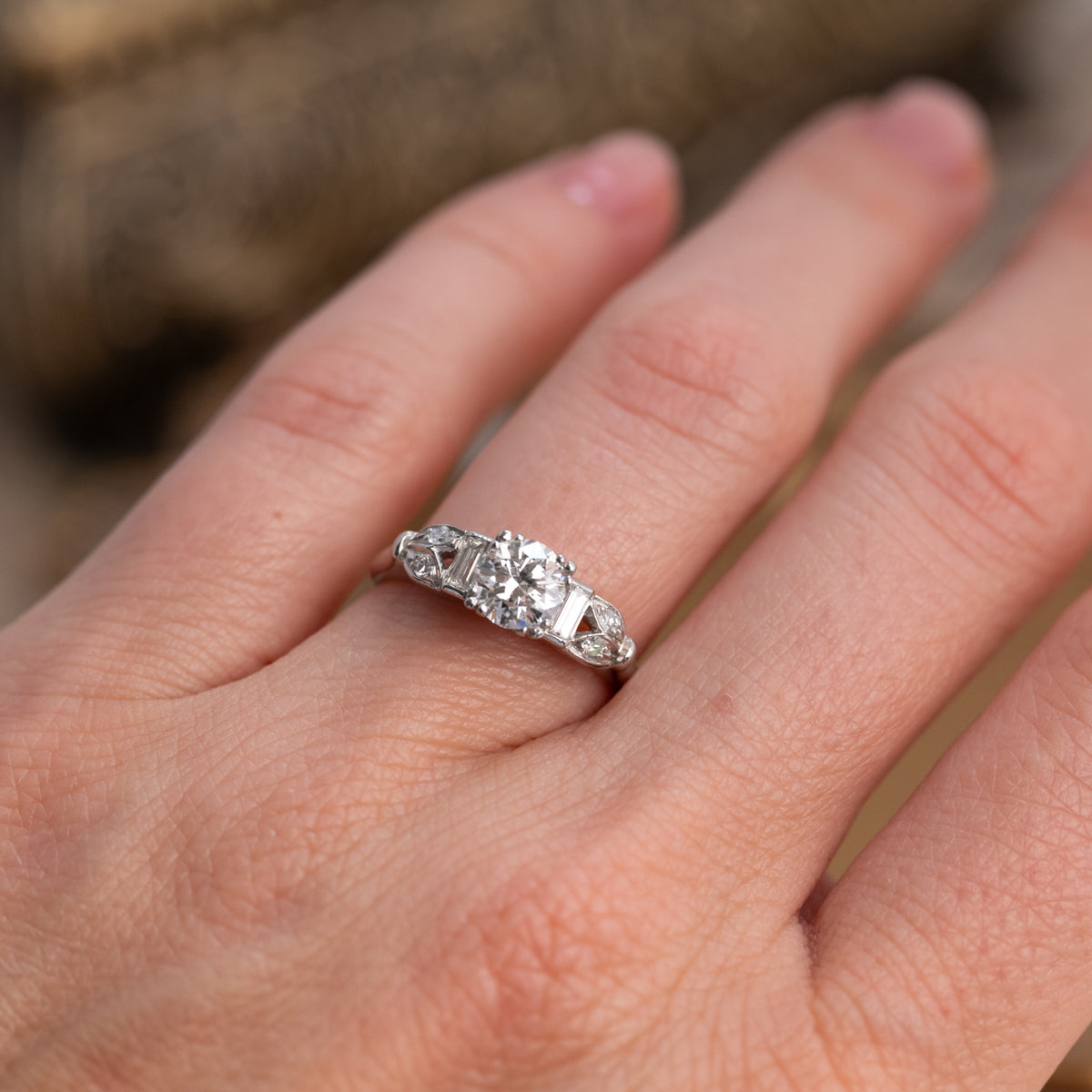 Vintage Floral Diamond Ring