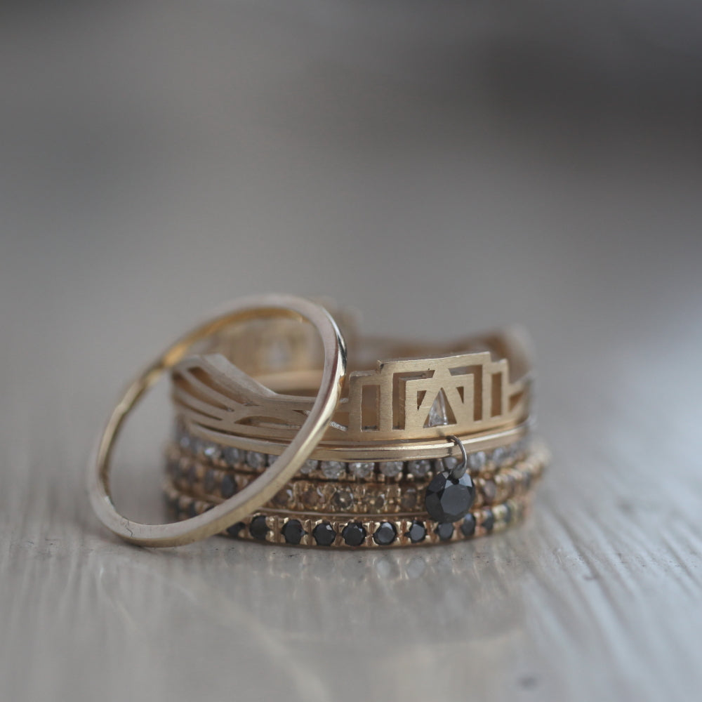 Feather Weight Ring - Black Diamond