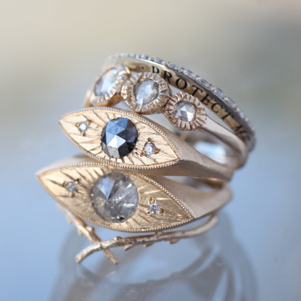 Petite Third Eye Ring - Black Diamond