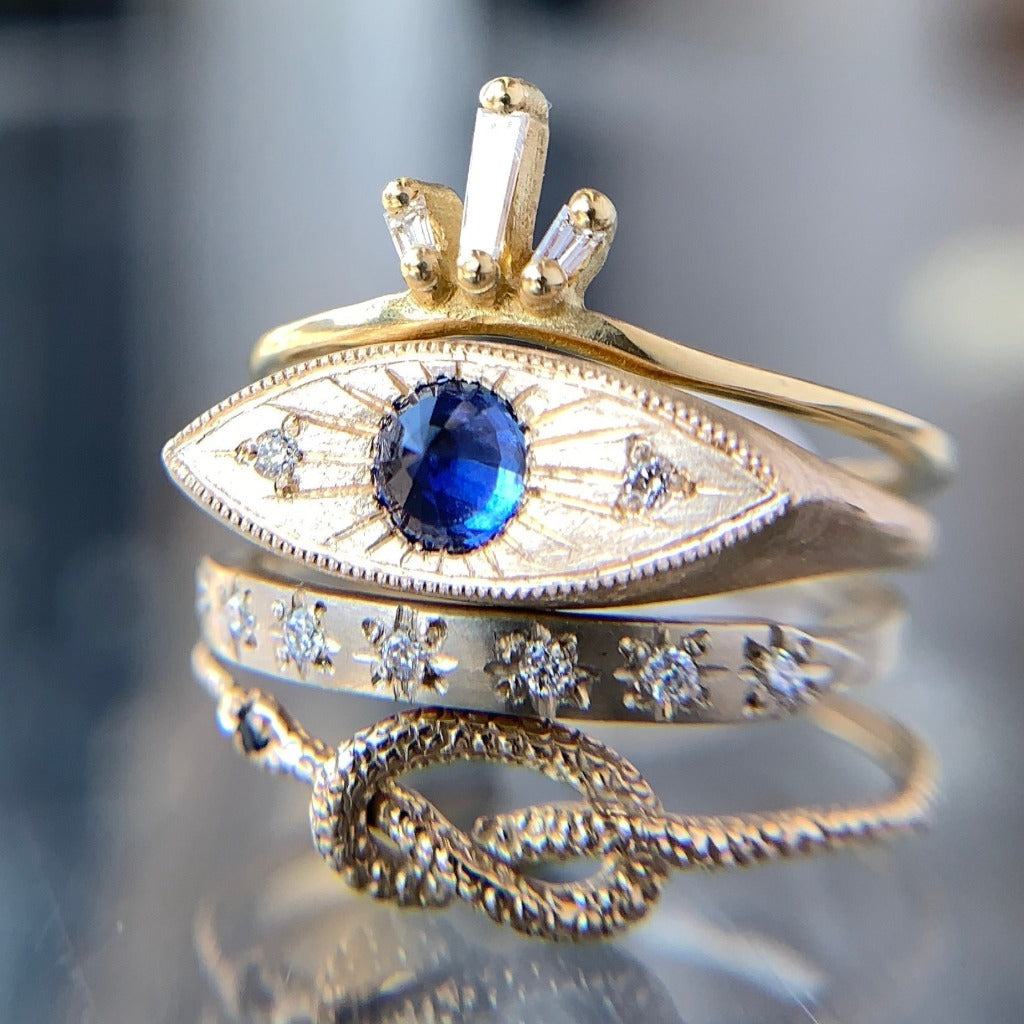 Petite Third Eye Ring - Sapphire