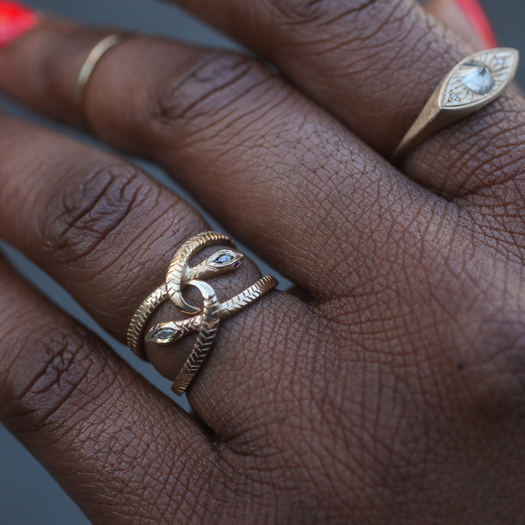 handmade snake ring
