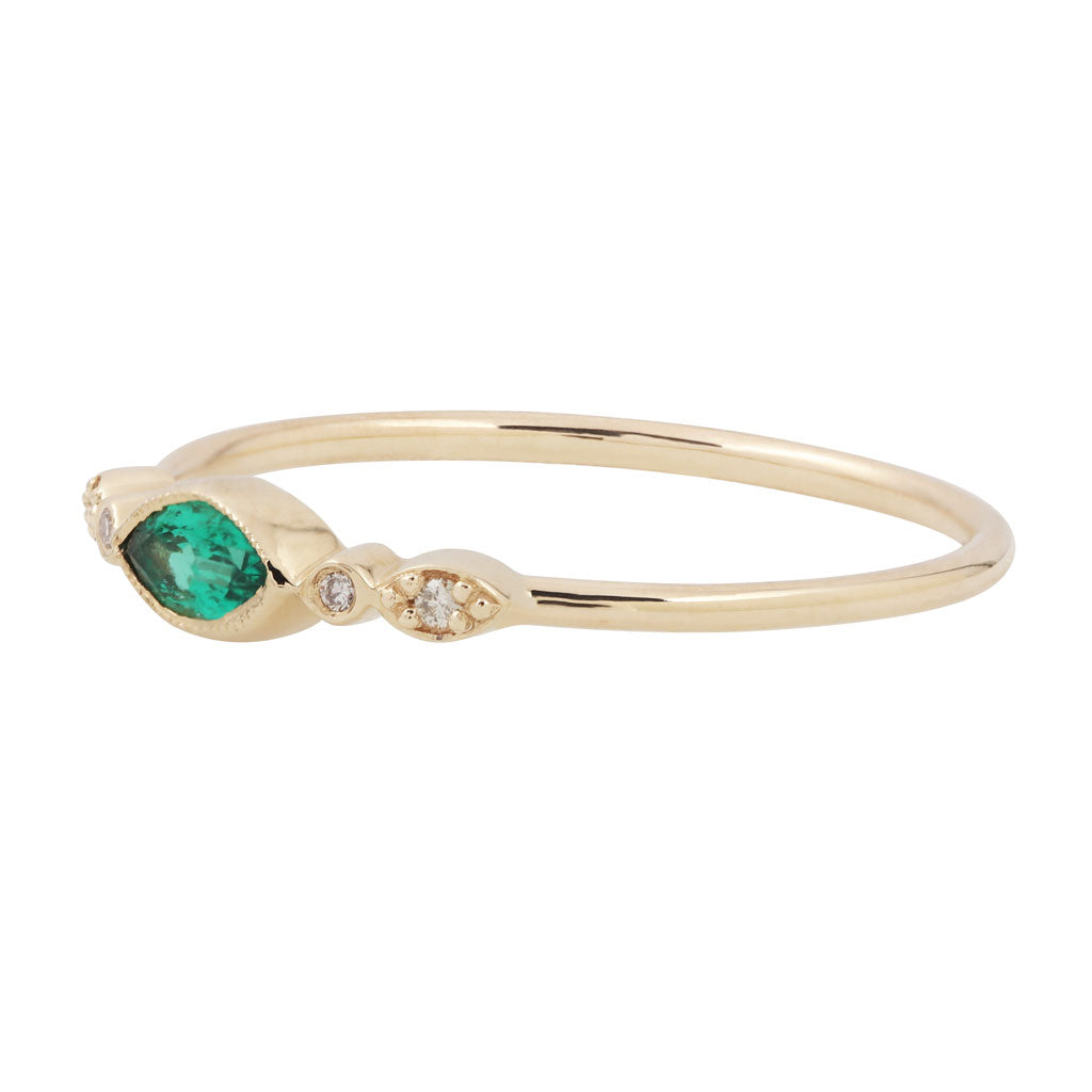 Marquise Eye Ring - Emerald