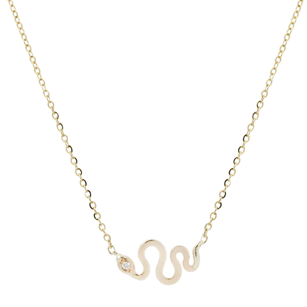 14k Yellow Gold Filled Solid Bar & Snake Chain Necklace - 45cm For Pendant
