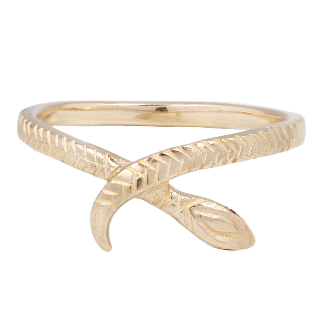 14k gold snake ring