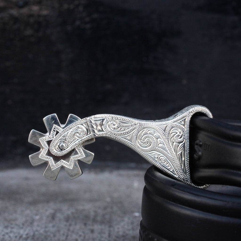 Custom Silver Engraved Spurs 
