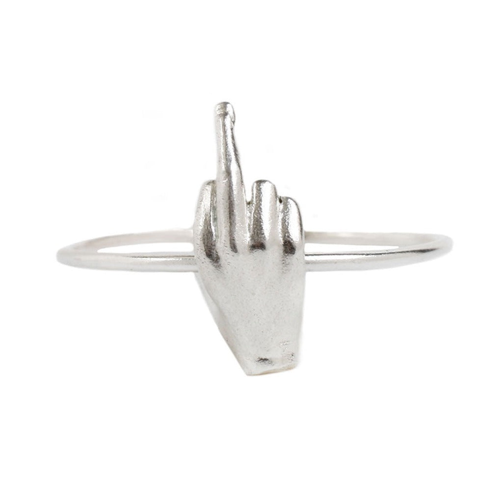 FU Ring Middle Finger Ring Sterling Silver Fiat Lux San Francisco