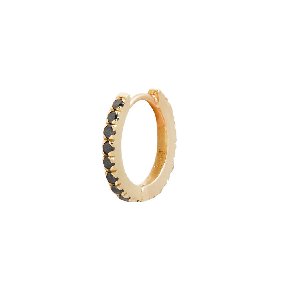 hoop earring with black diamonds