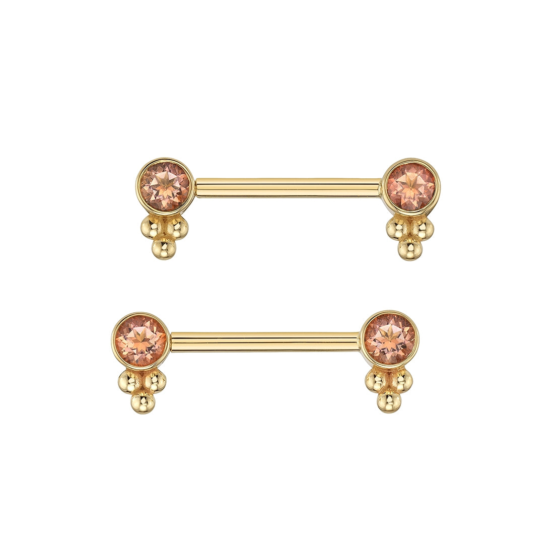 Bezel Tri Bead (Nipple Barbell)