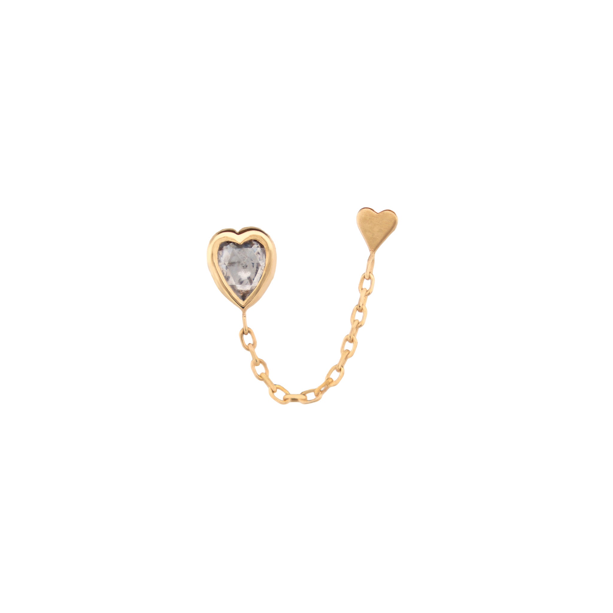 Double Heart Earring - Grey Diamond