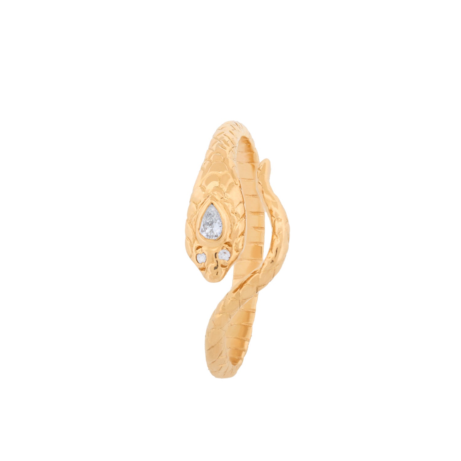 Coiled Cobra Ring - White Diamond