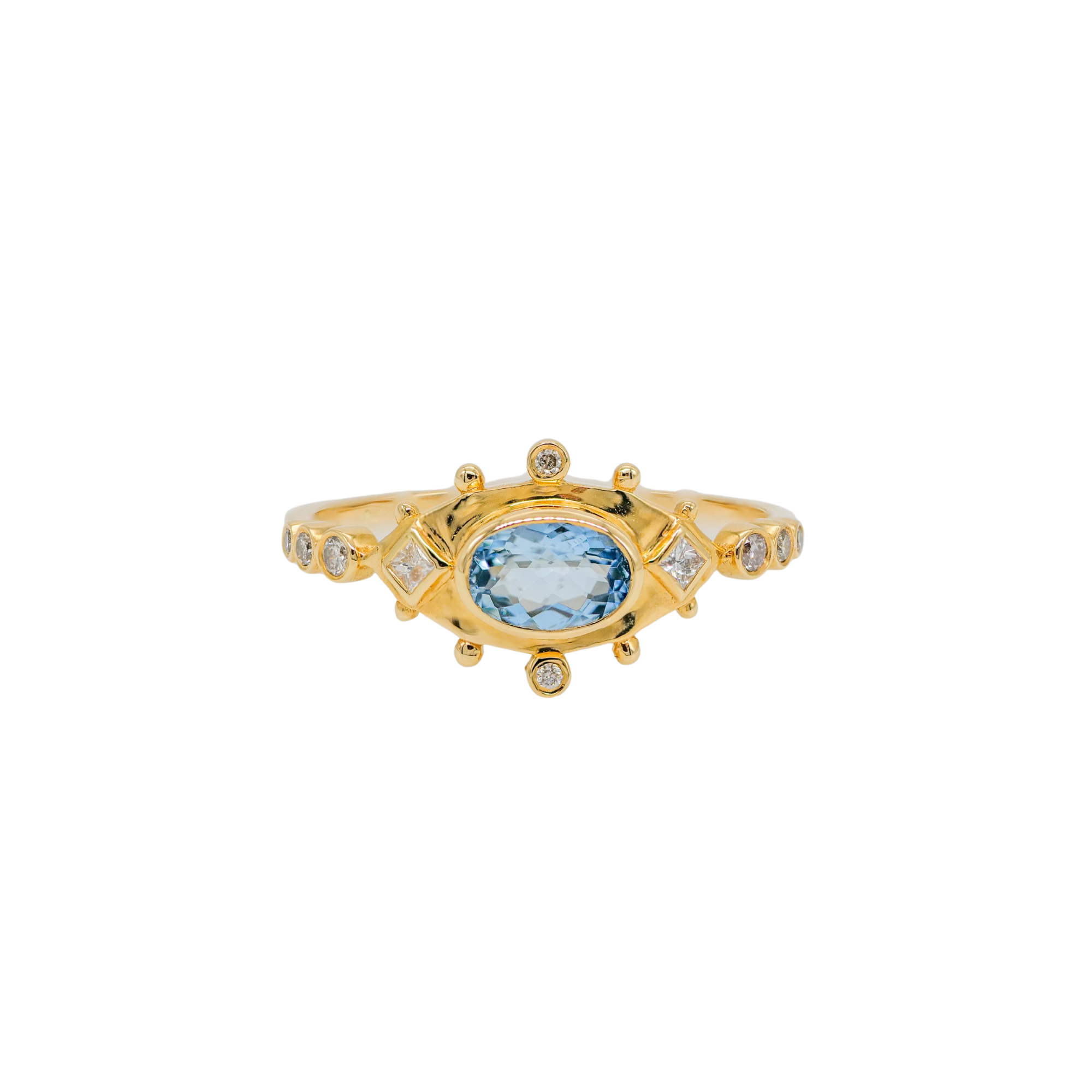 Oval Eye Ring - Aquamarine