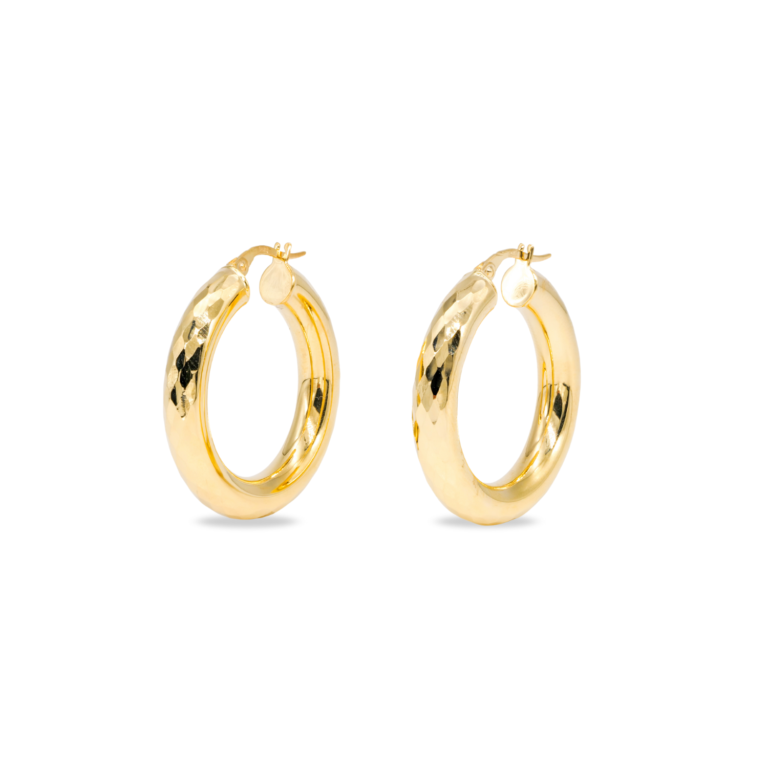 Classic Faceted Hoops - 20mm