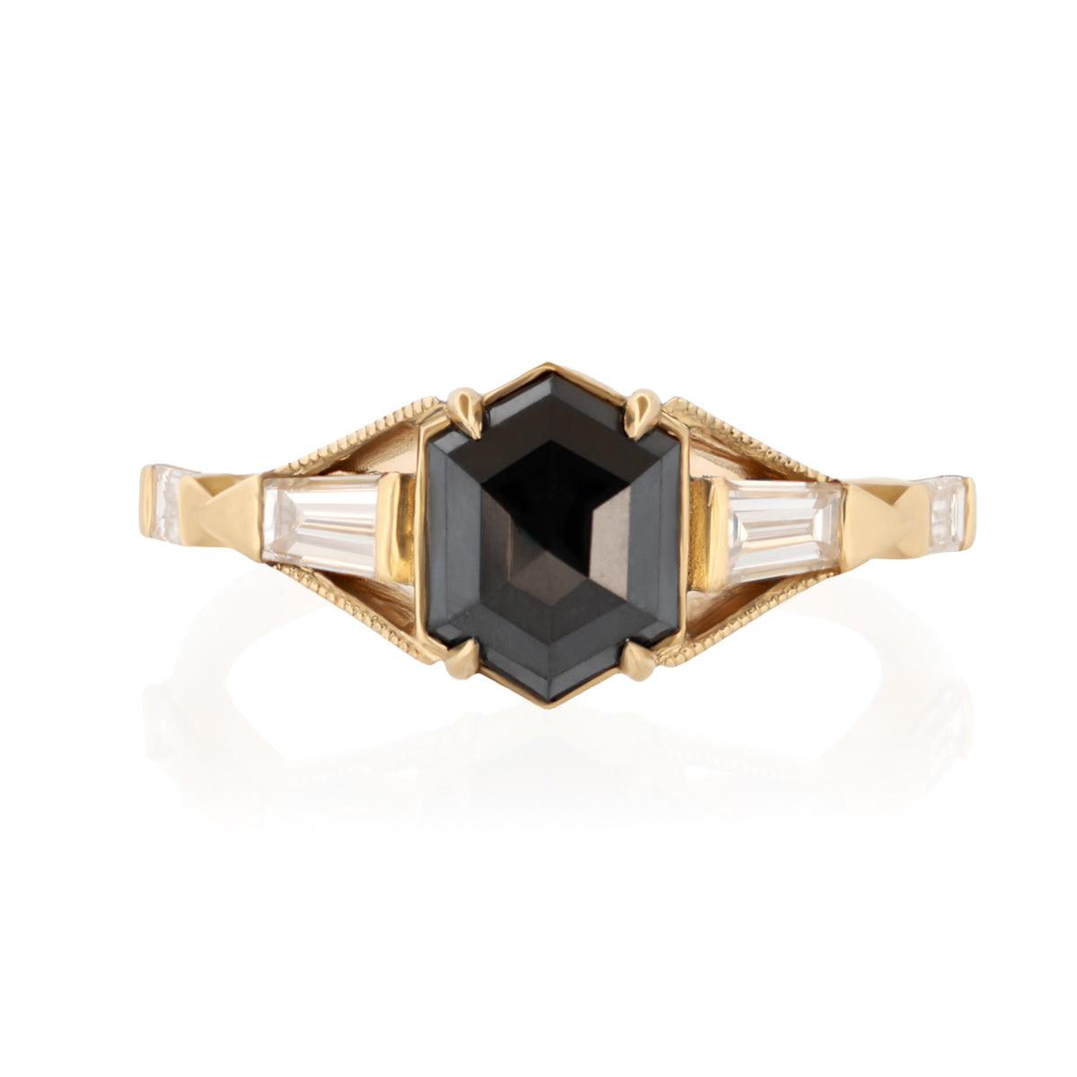 Hexagon Obel Ring - Black Diamond (1.6ct)