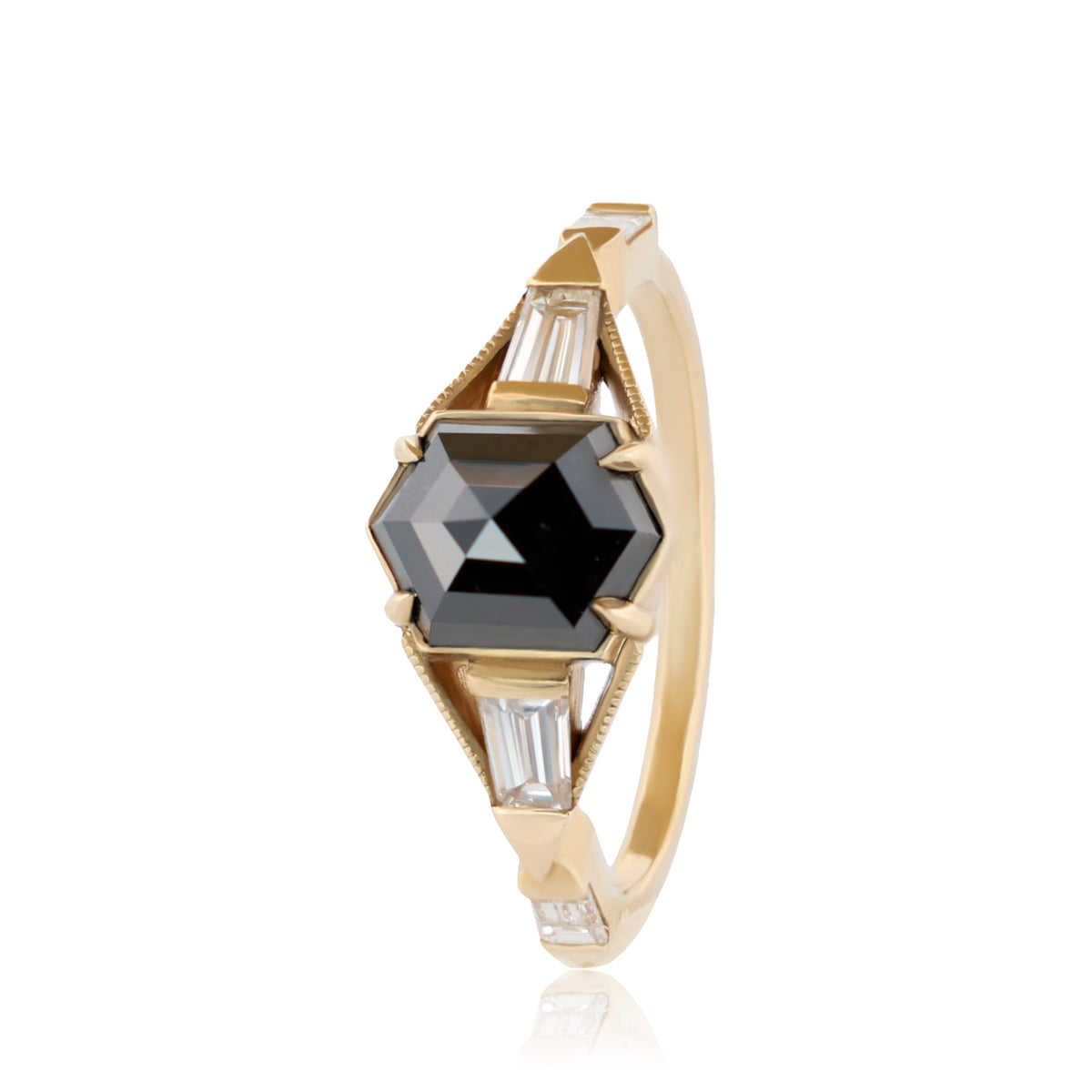 Hexagon Obel Ring - Black Diamond (1.6ct)